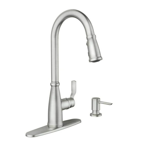 Moen Nolia 1-Handle Pull-Down High Arc Kitchen Faucet, Spot Resistant Stainless