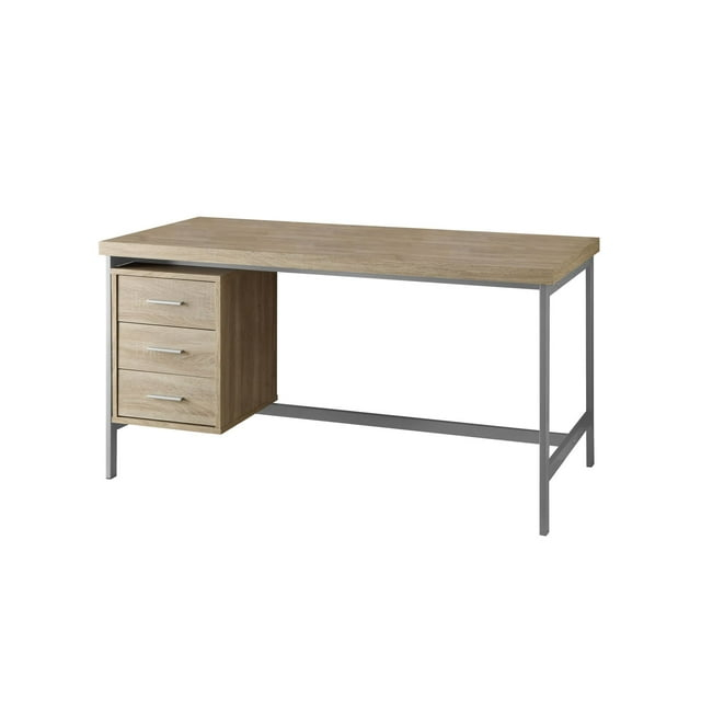 MONARCH - COMPUTER DESK - 60"L / WHITE / SILVER METAL