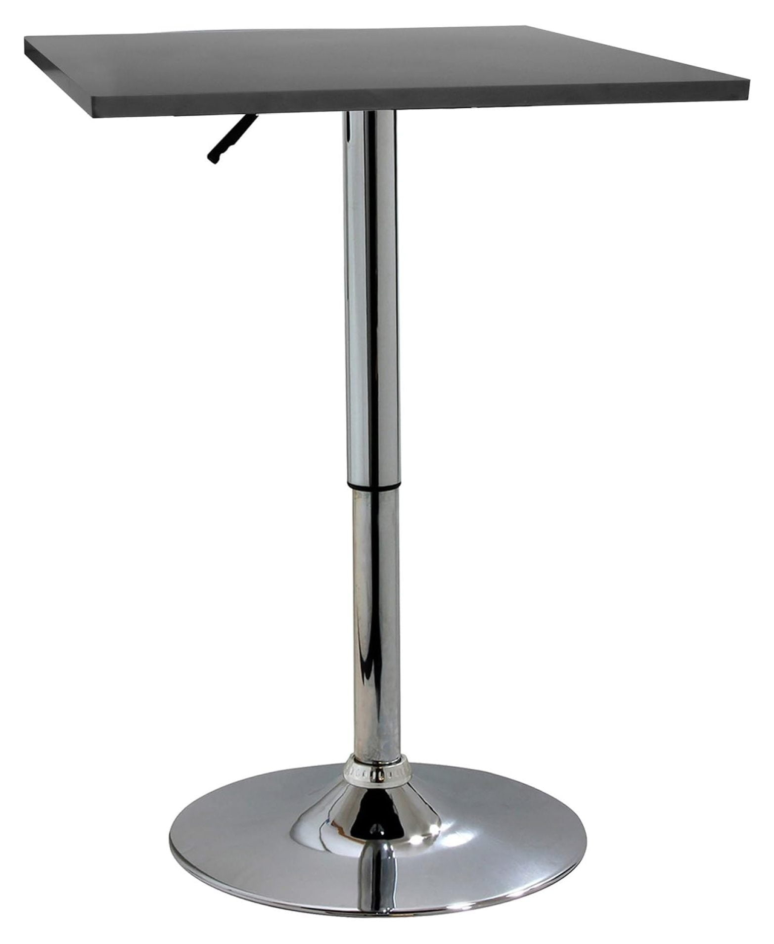 AmeriHome Adjustable Bar Height Table with Black Finish Wood Top