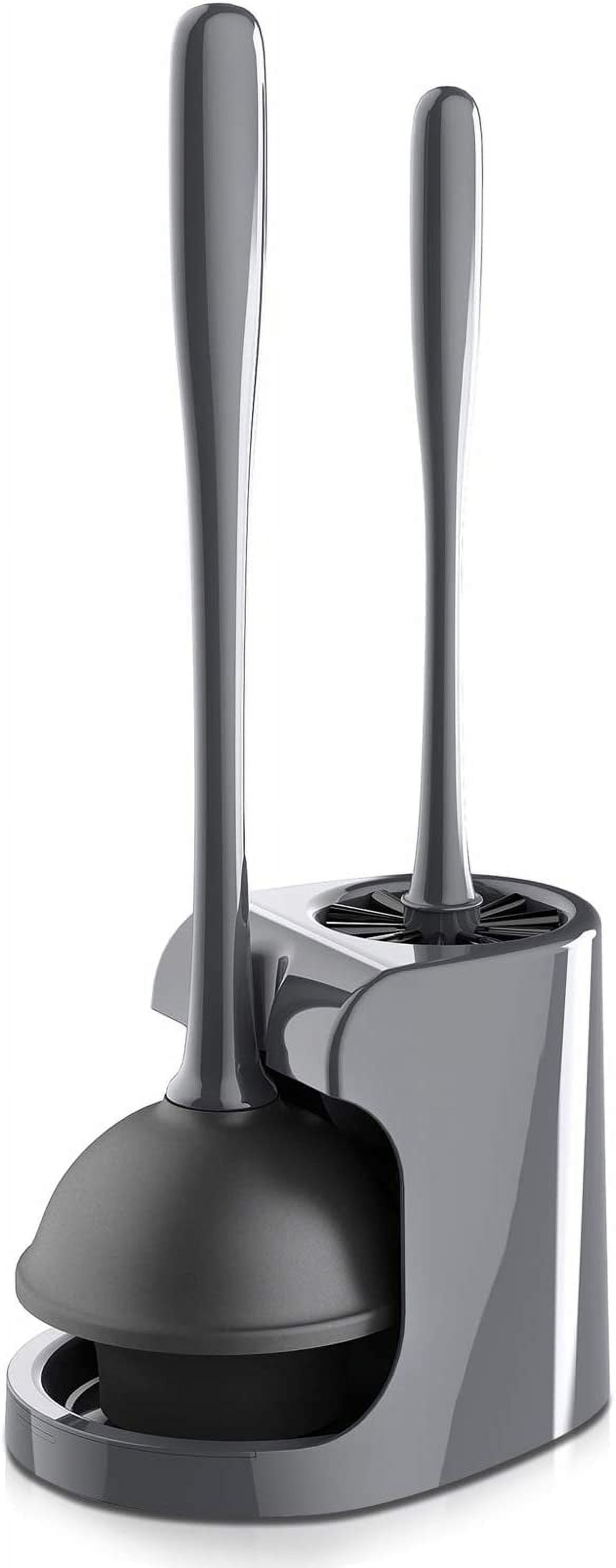 MR.Siga Toilet Plunger and Bowl Brush Combo, Gray, 1 Set,6.3 x 8.2 x 18.1 inch,for Adult
