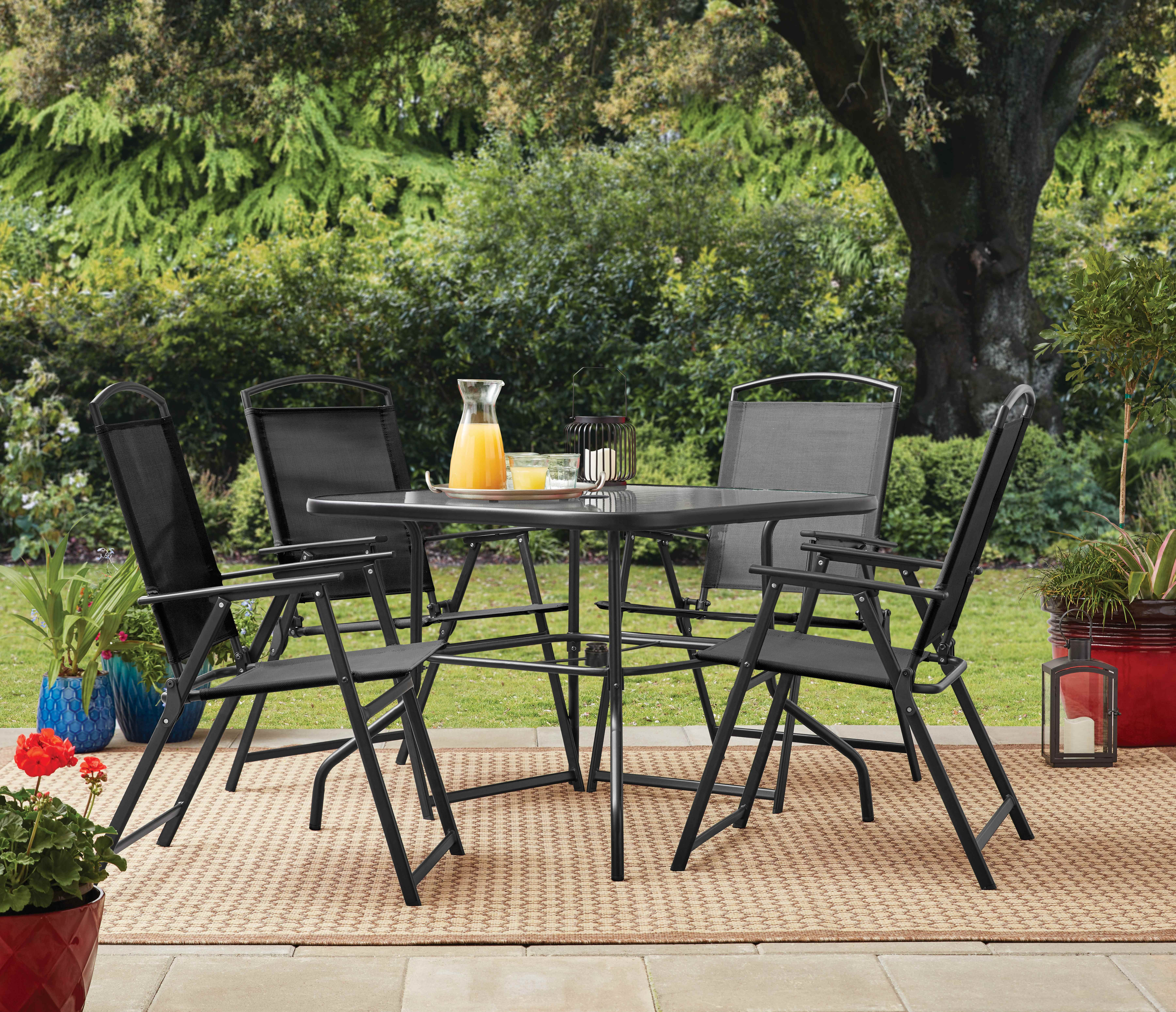 Mainstays 5 Piece Albany Lane Outdoor Dining Set, Black