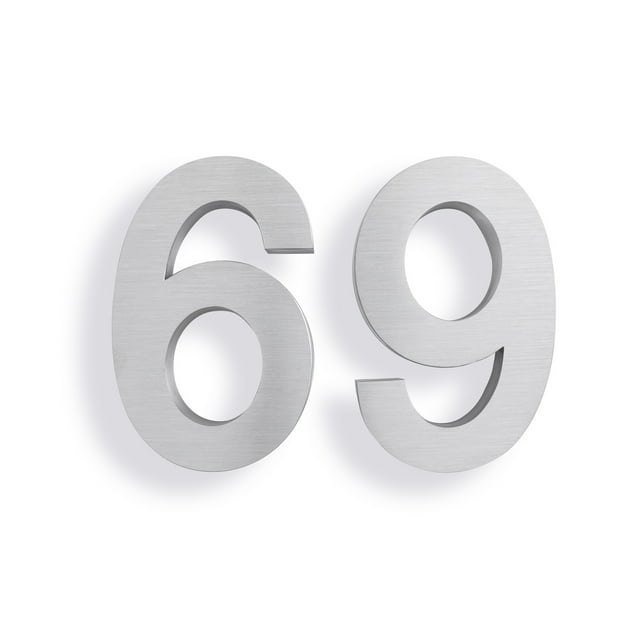 MSH Modern Stainless Hardware 6 Inch 3D Stainless Steel House Number 6/9