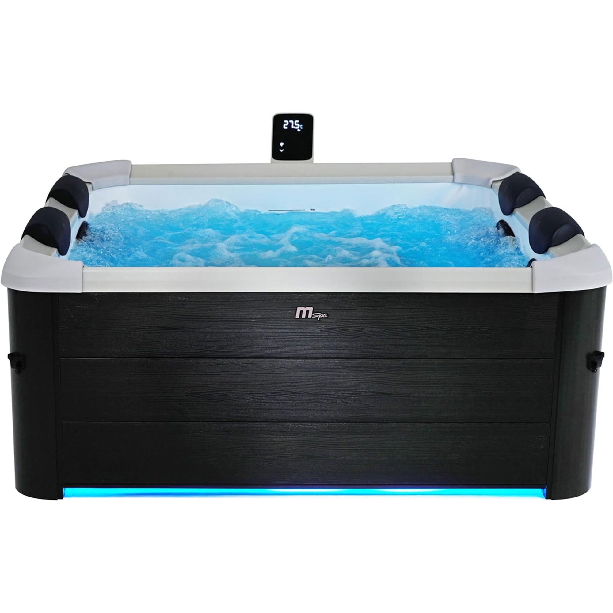 Open Box MSpa Oslo 6 Person Squared Hot Tub w/Hydro Massage Jets & LED Strip