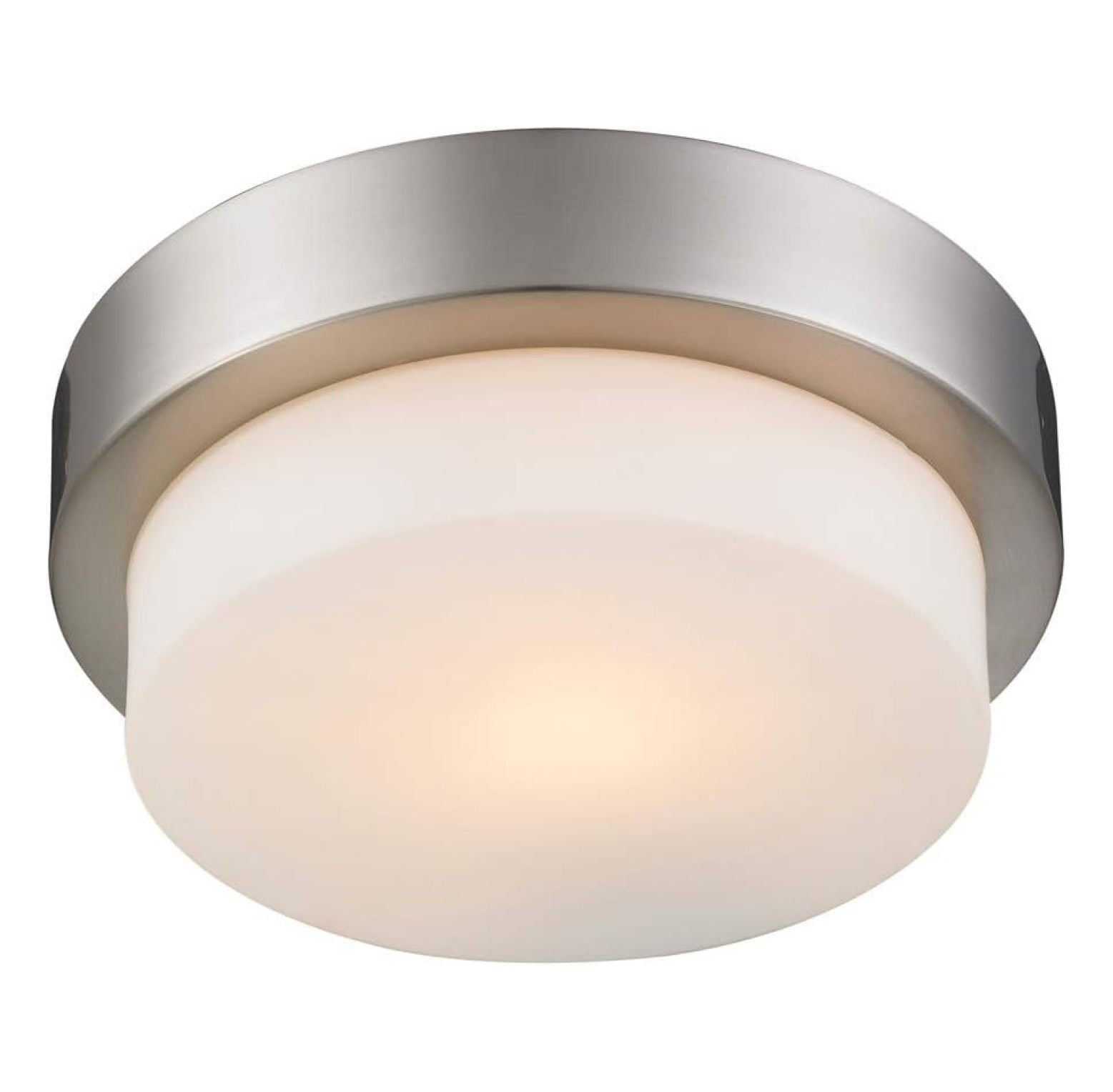 Golden Lighting Multi-Family 13" 2-Light Flush Mount in Pewter with Opal Glass