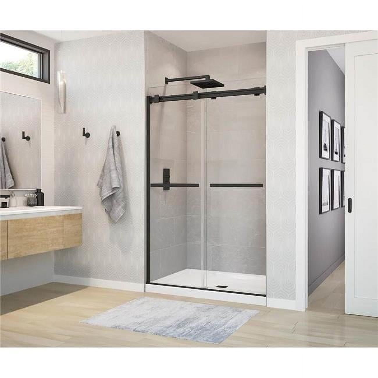Maax Bath 136271-900-340-000 44-47 x 70.5-74 in. 8 mm Duel Sliding Shower Door - Matte Black