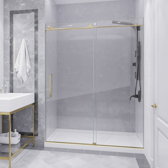 60” W x 76” H Sliding Frameless Shower Door