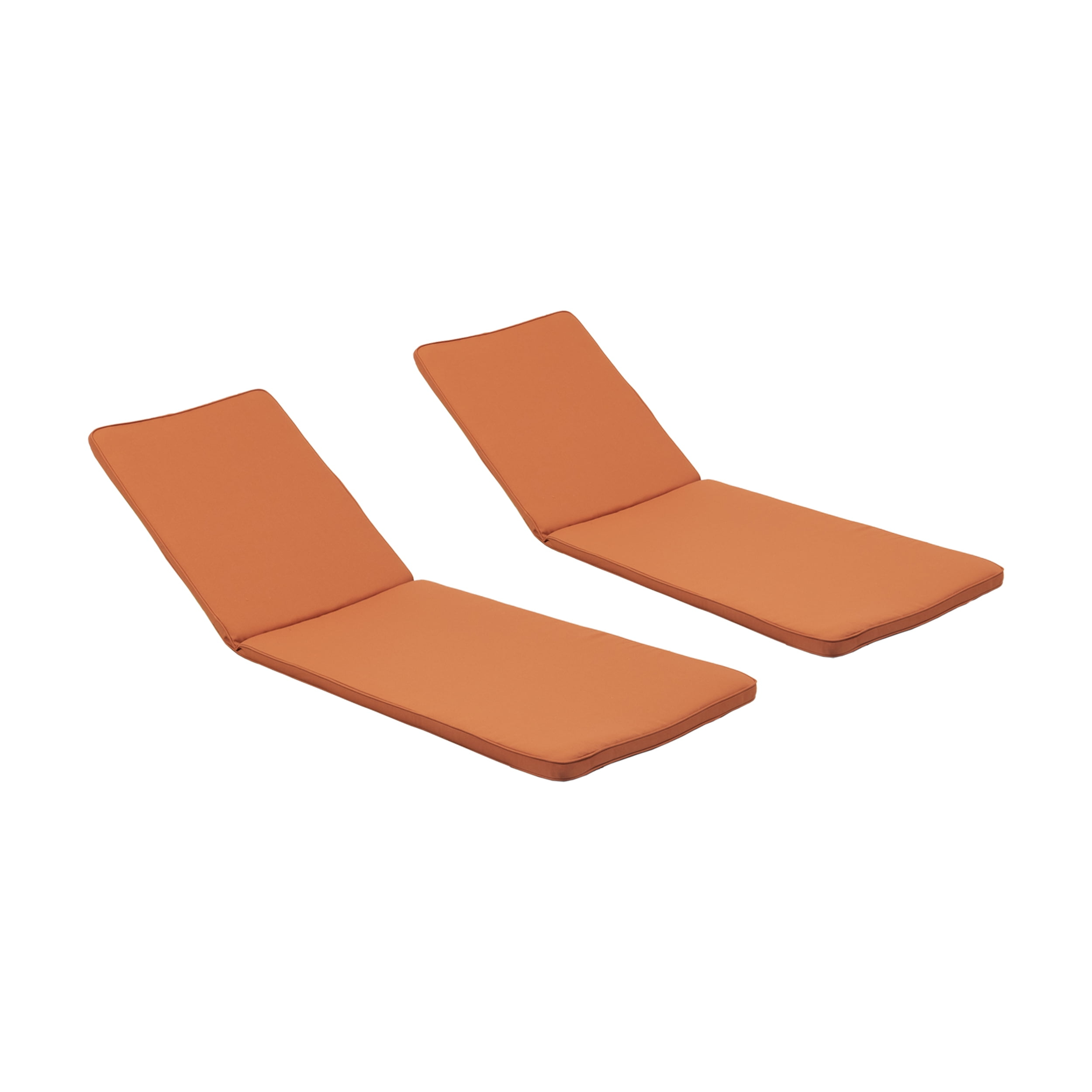 Maddison Outdoor Fabric Chaise Lounge Cushion, Set of 2, Rust Orange