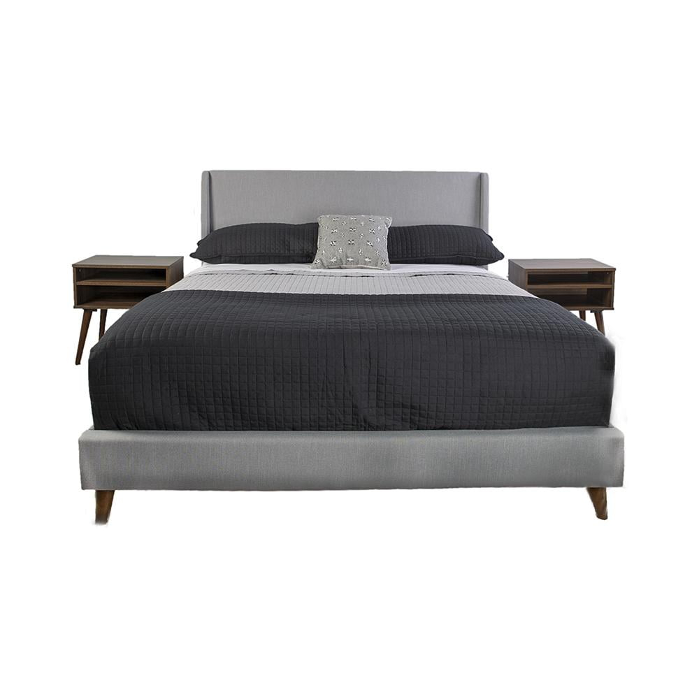 Maddison Upholstered King Bed In A Box W/ 2 Nightstands
