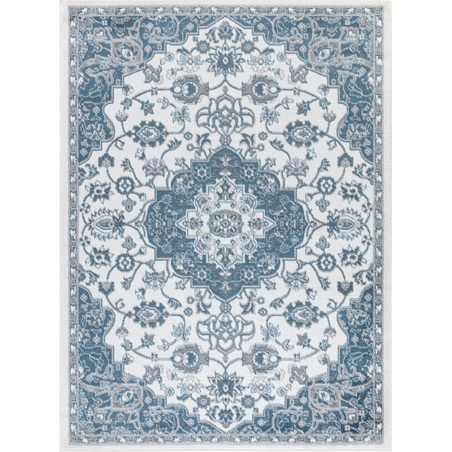 Madison Collection Royal Medallion Ivory 7 ft. 10 in. x 9 ft. 10 in. Area Rug