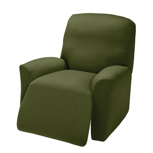 Jersey Large Recliner Slipcover Forest - Madison Industries: Elastic Fit, Polyester & Spandex, Indoor Use
