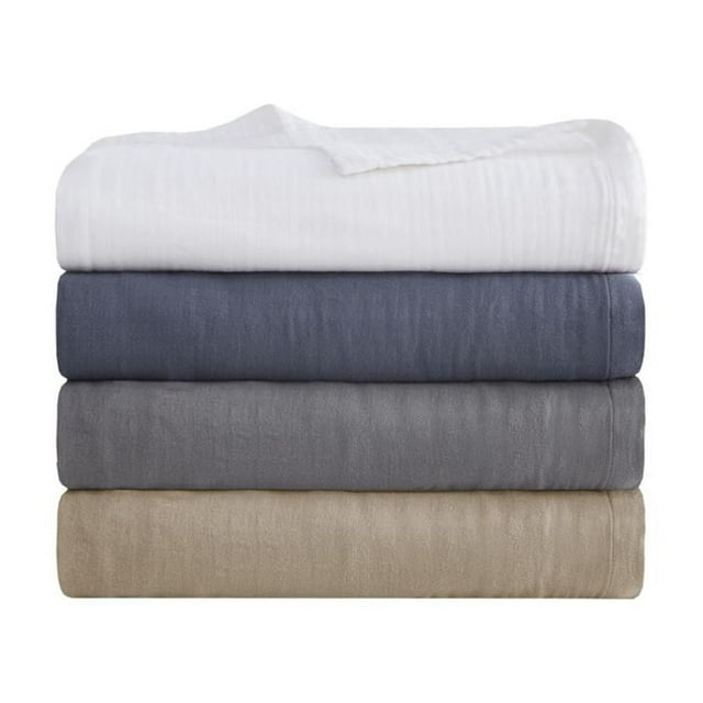 Madison Park Gauze 100% Cotton Lightweight Soft Cotton Blanket, Full/Queen Blanket in Tan