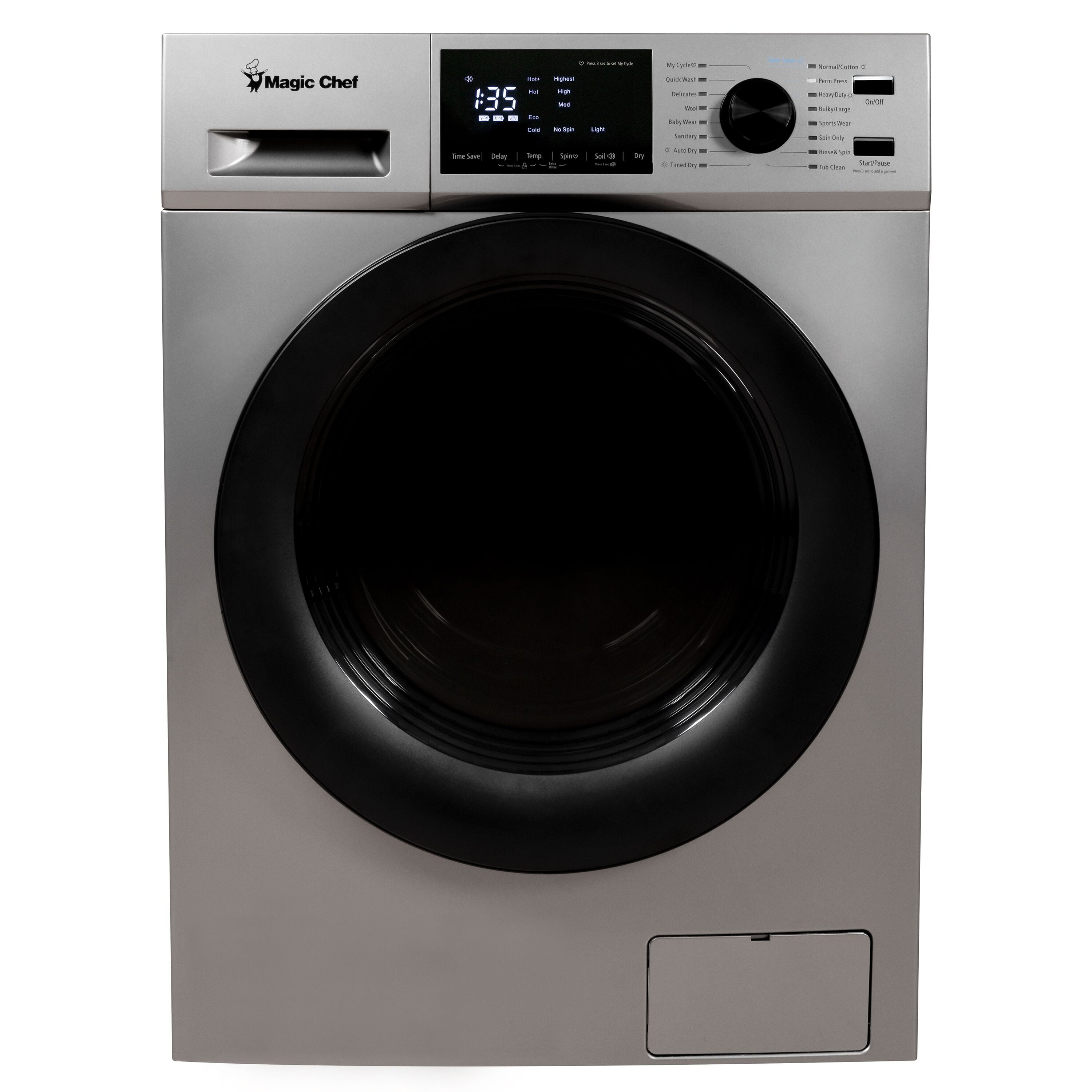 Magic Chef 2.7 Cu. ft. Front Load Washer Dryer Combo Silver