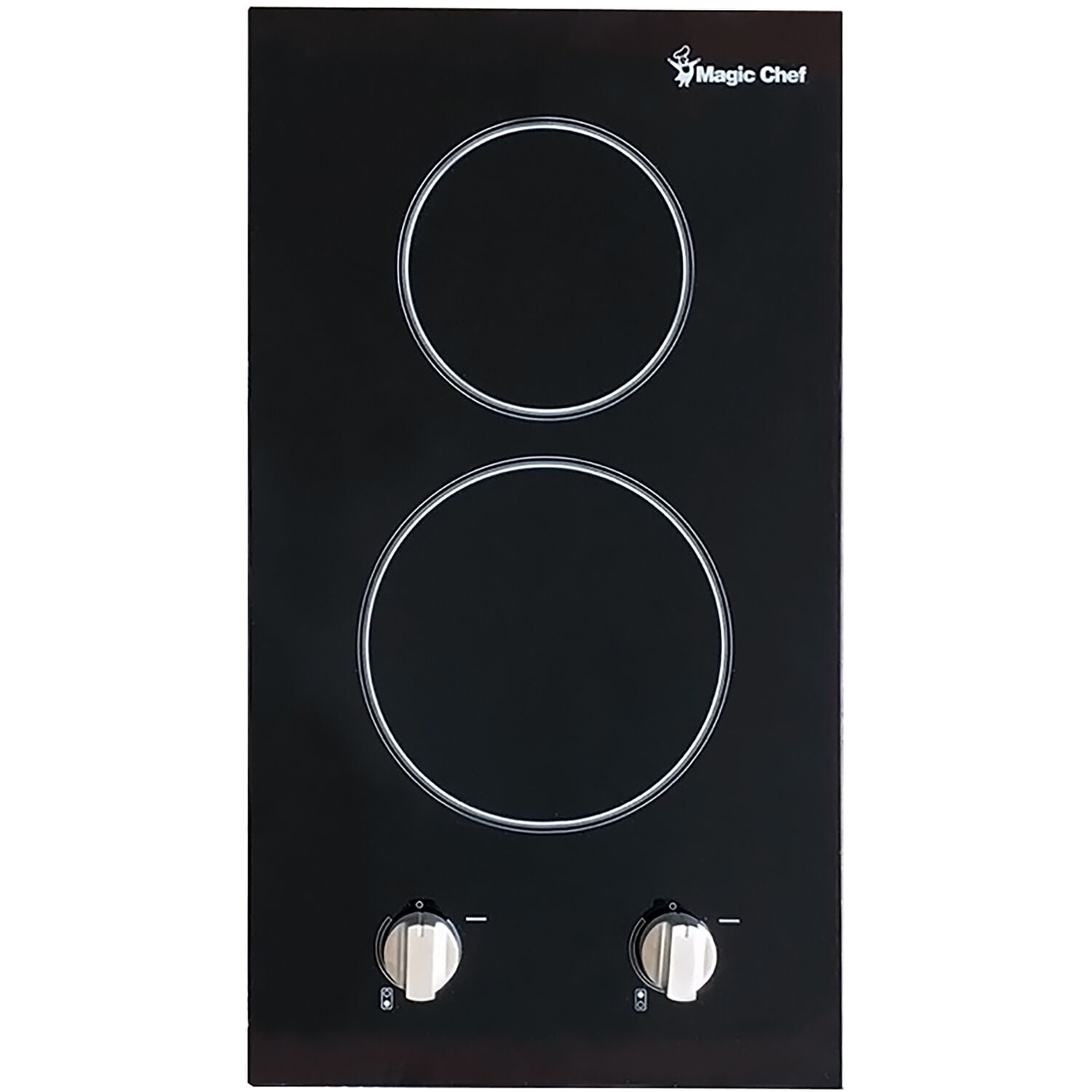 12 in. Radiant Electric Ceramic Glass Cooktop with 2 Elements, Black