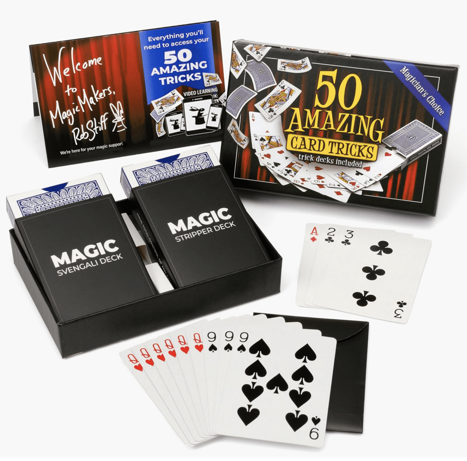 Magic Makers 50 Amazing Card Tricks Kit for All Ages - Trick Decks Included