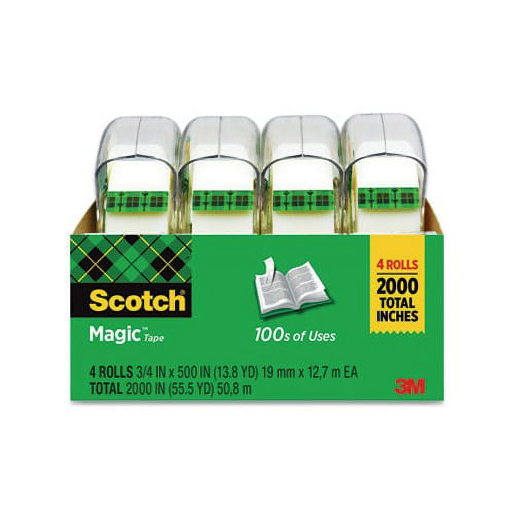 Scotch Magic Tape, 3/4 in. x 300 in., 4 Dispensers/Pack