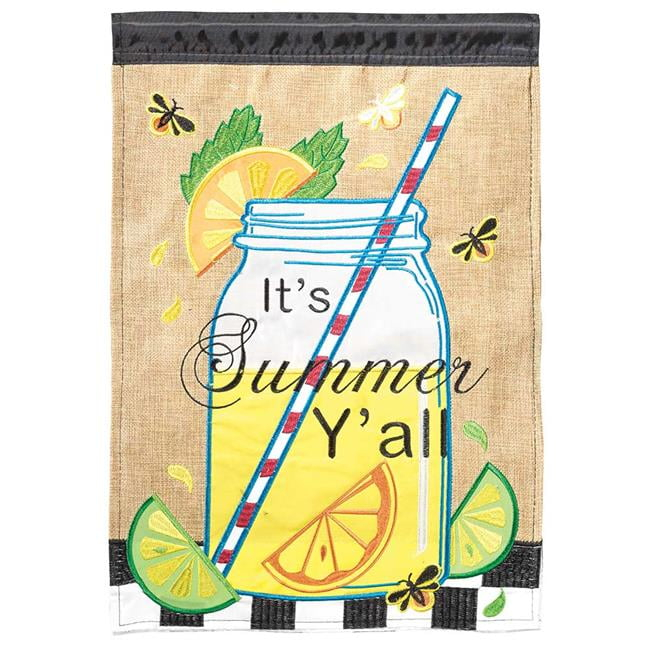 Magnolia Gardens 1013 13 x 18 in. Double Applique Its Summer Y All Garden Flag