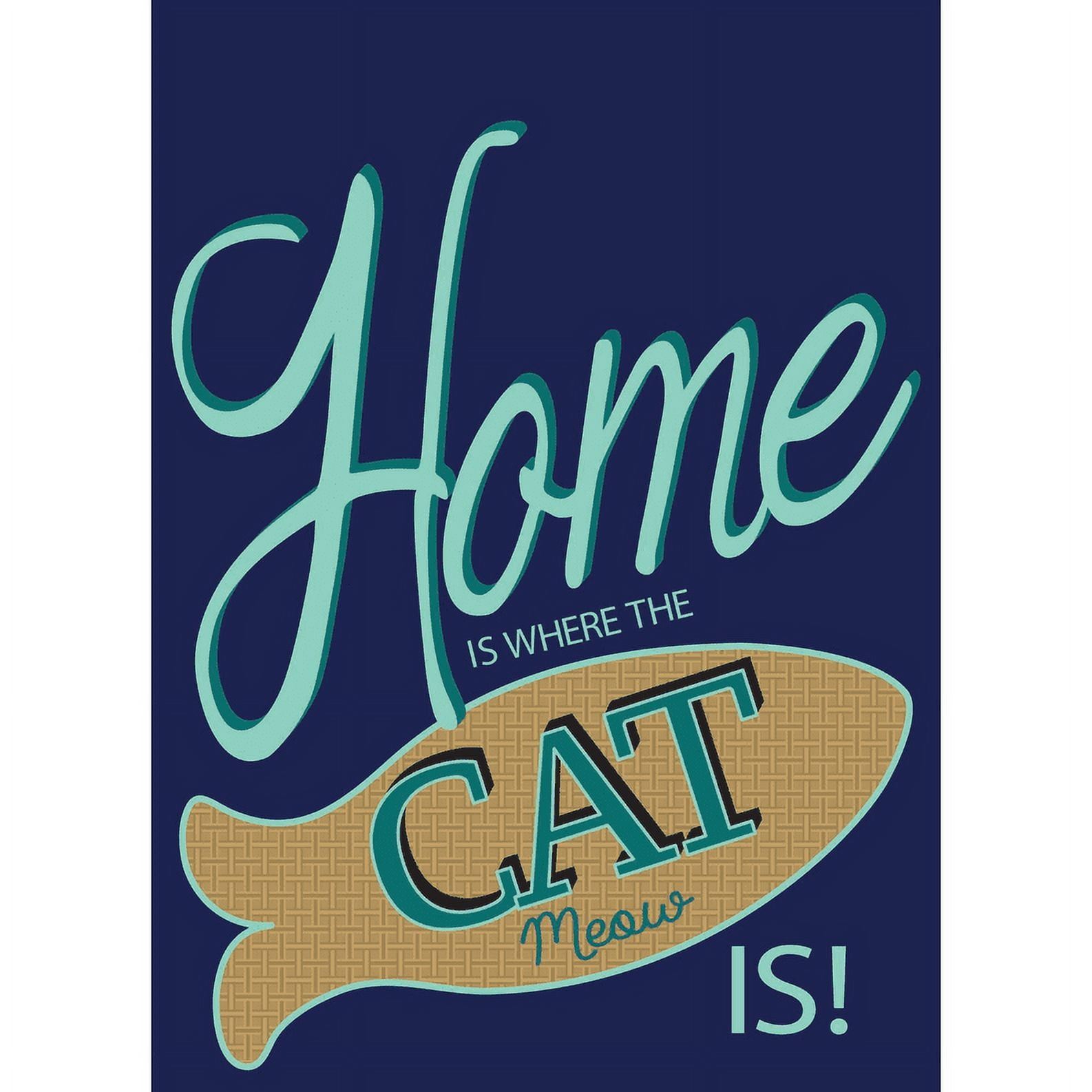 Magnolia Gardens  29 x 42 in. Double Applique Home Is Where The Cat Burlap Garden Flag - Large