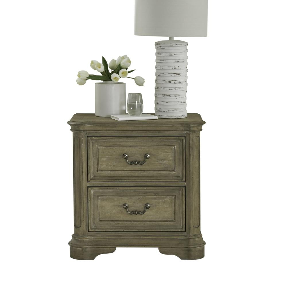 Magnolia Manor 2 Drawer Nightstand in Weathered Bisque