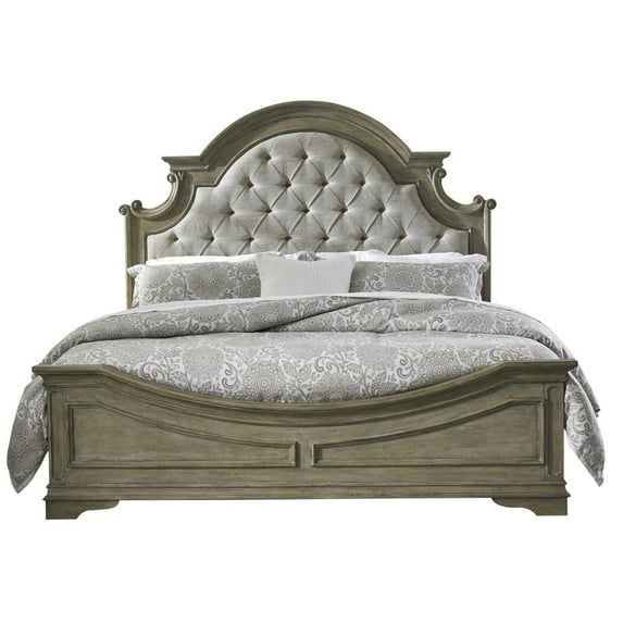 Magnolia Manor Queen Uph Bed in Weathered Bisque