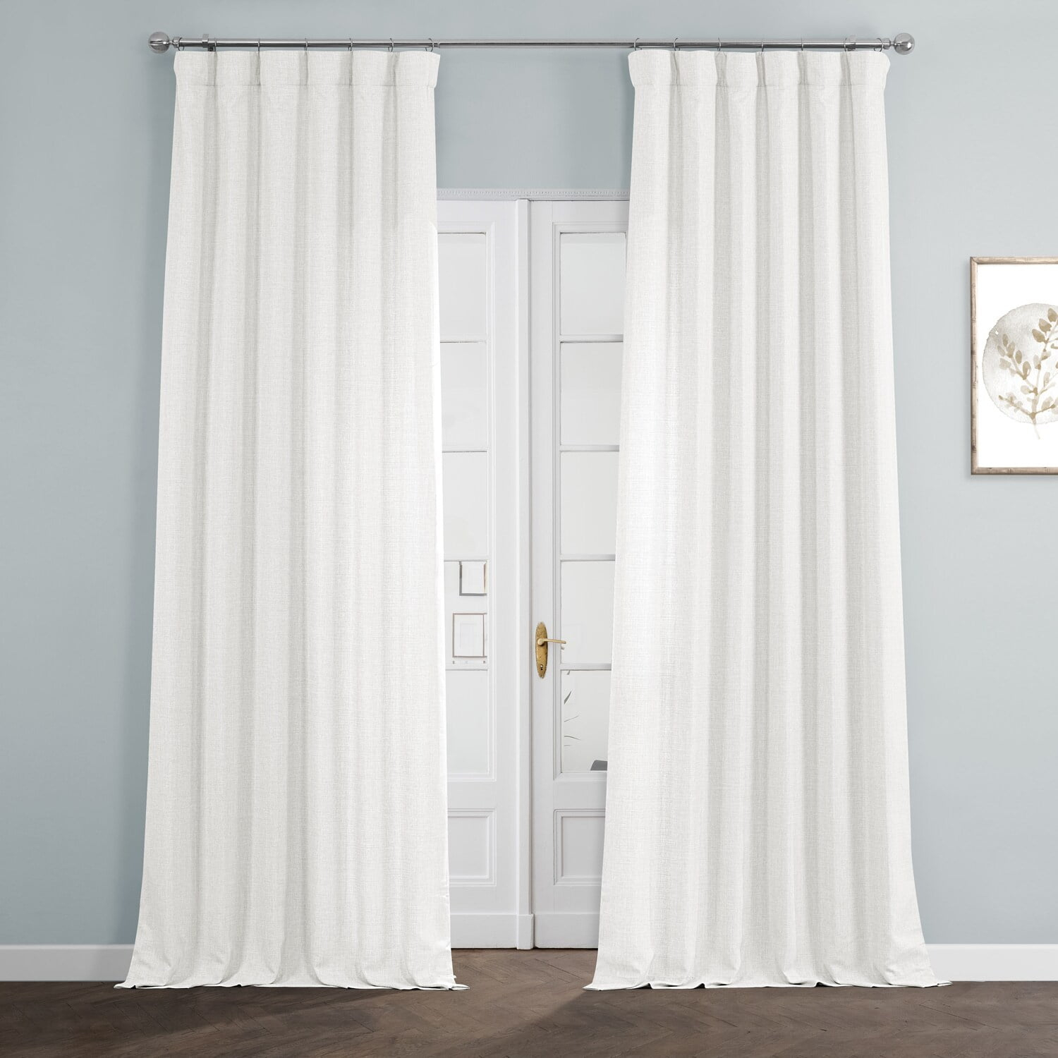 HPD Half Price Drapes Magnolia Off White Italian Faux Linen Room Darkening Curtains with Rod Pocket - 1 Panel - Window Curtains for Living Room & Curtains for Bedroom, 50W X 84L
