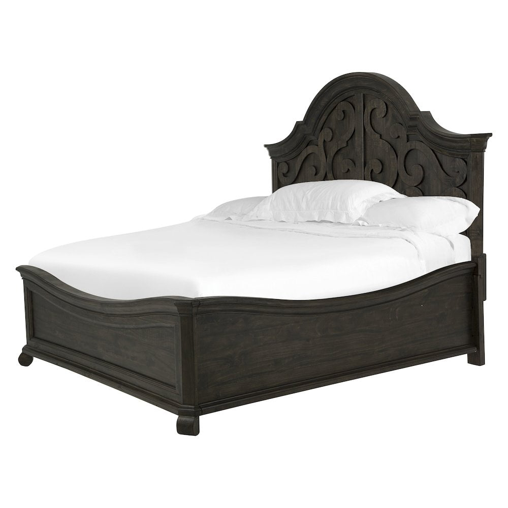 Magnussen Bellamy Traditional Peppercorn King Shaped Panel Bed