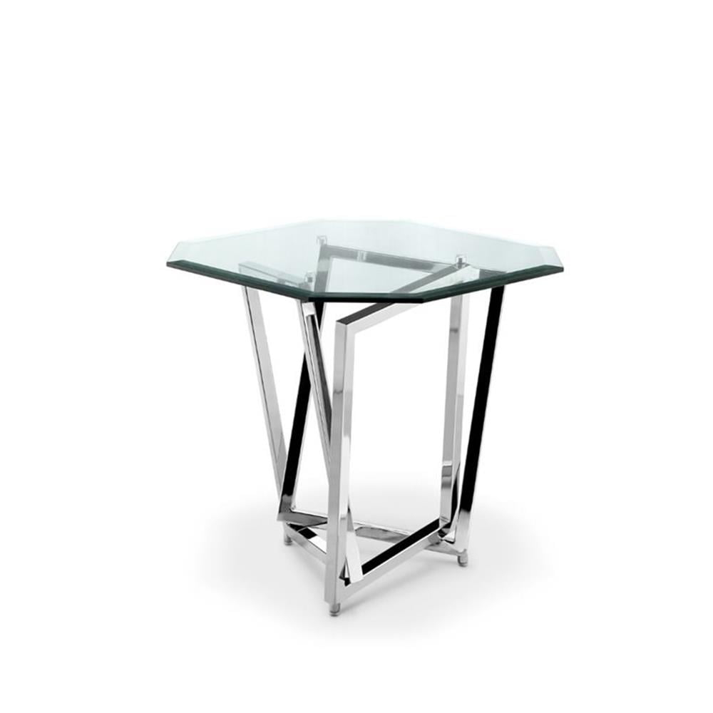 Magnussen Lenox Square Octagonal End Table in Nickel