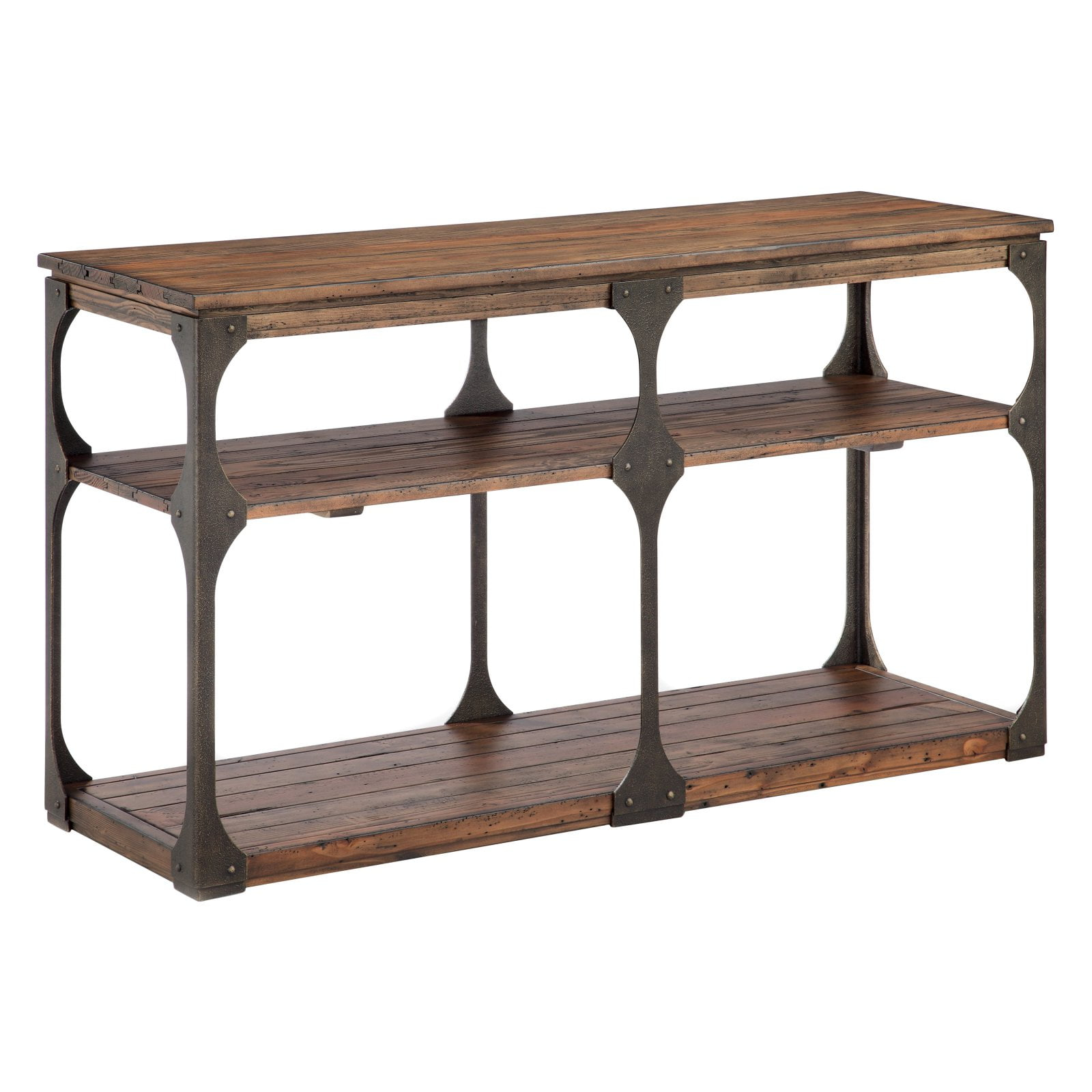 Magnussen Montgomery Console Table in Bourbon and Aged Iron