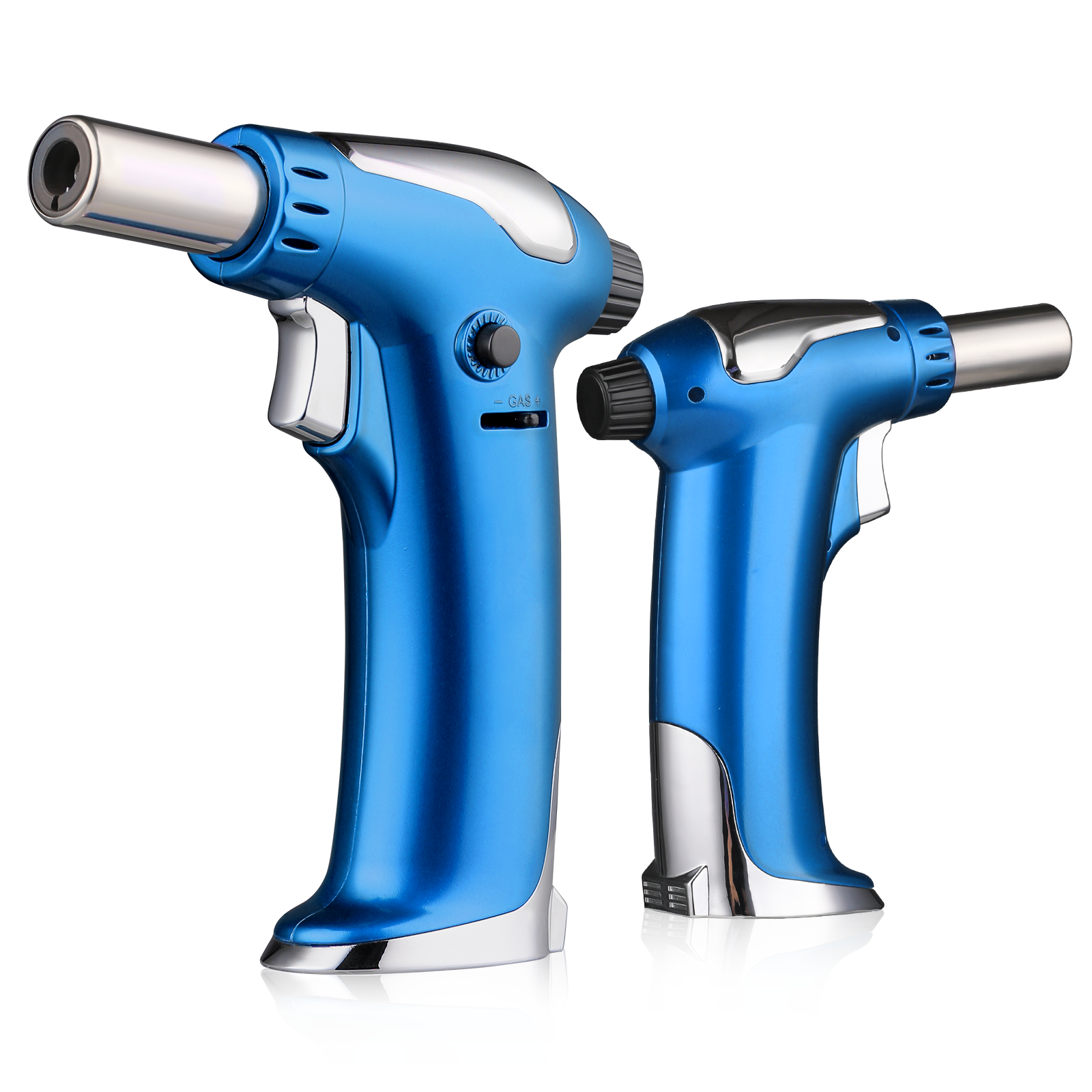 Magshion 2 Pack Butane Torch, Butane Lighter for Cooking with Adjustable Flame, Refillable Kitchen Torch & Cooking Torch for Creme Brule & Baking, Blue (Butane Gas Not Included)