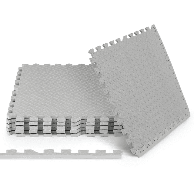 Magshion 6 Pack Puzzle Exercise Mat, 1/2" Thick EVA Foam Interlocking Floor Tiles for Home Gym, 24 sq. ft., Gray