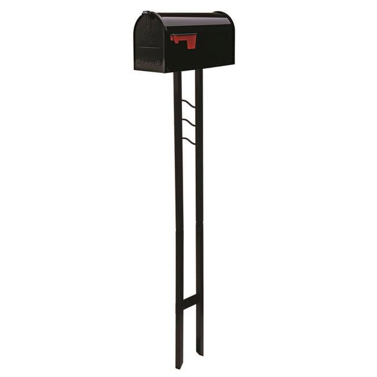 Mailbox-To-Go Classic Galvanized Steel Post Mount Mailbox, Black