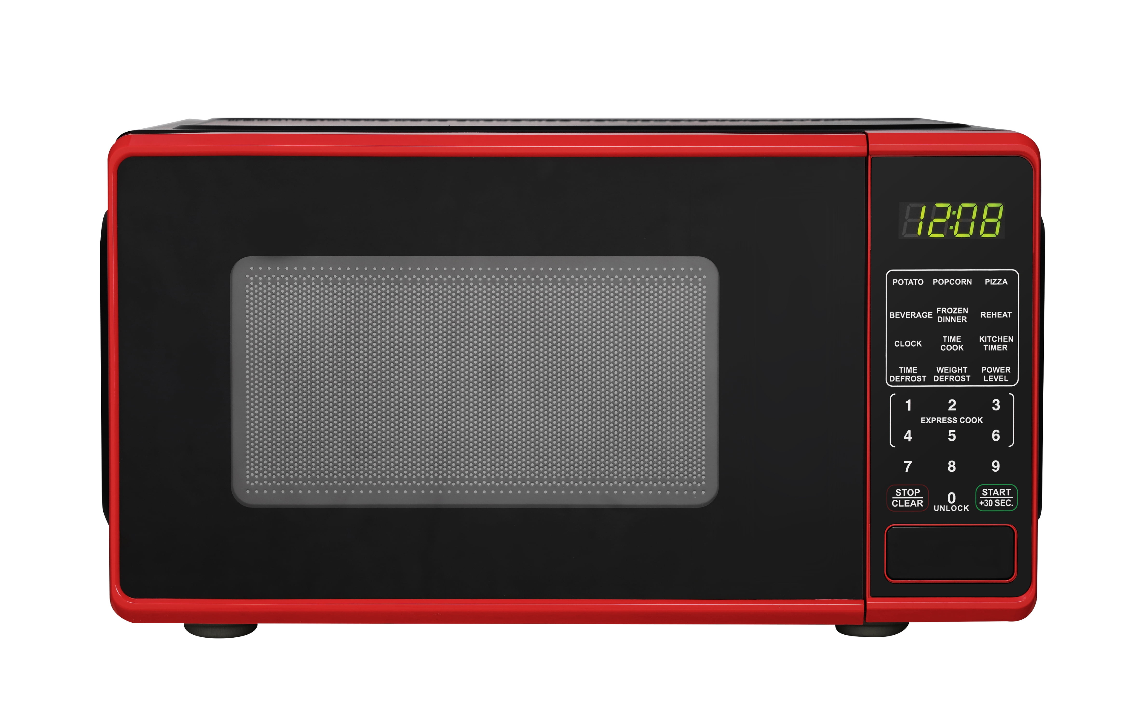 Mainstays 0.7 Cu ft Countertop Microwave Oven, 700 Watts, Red