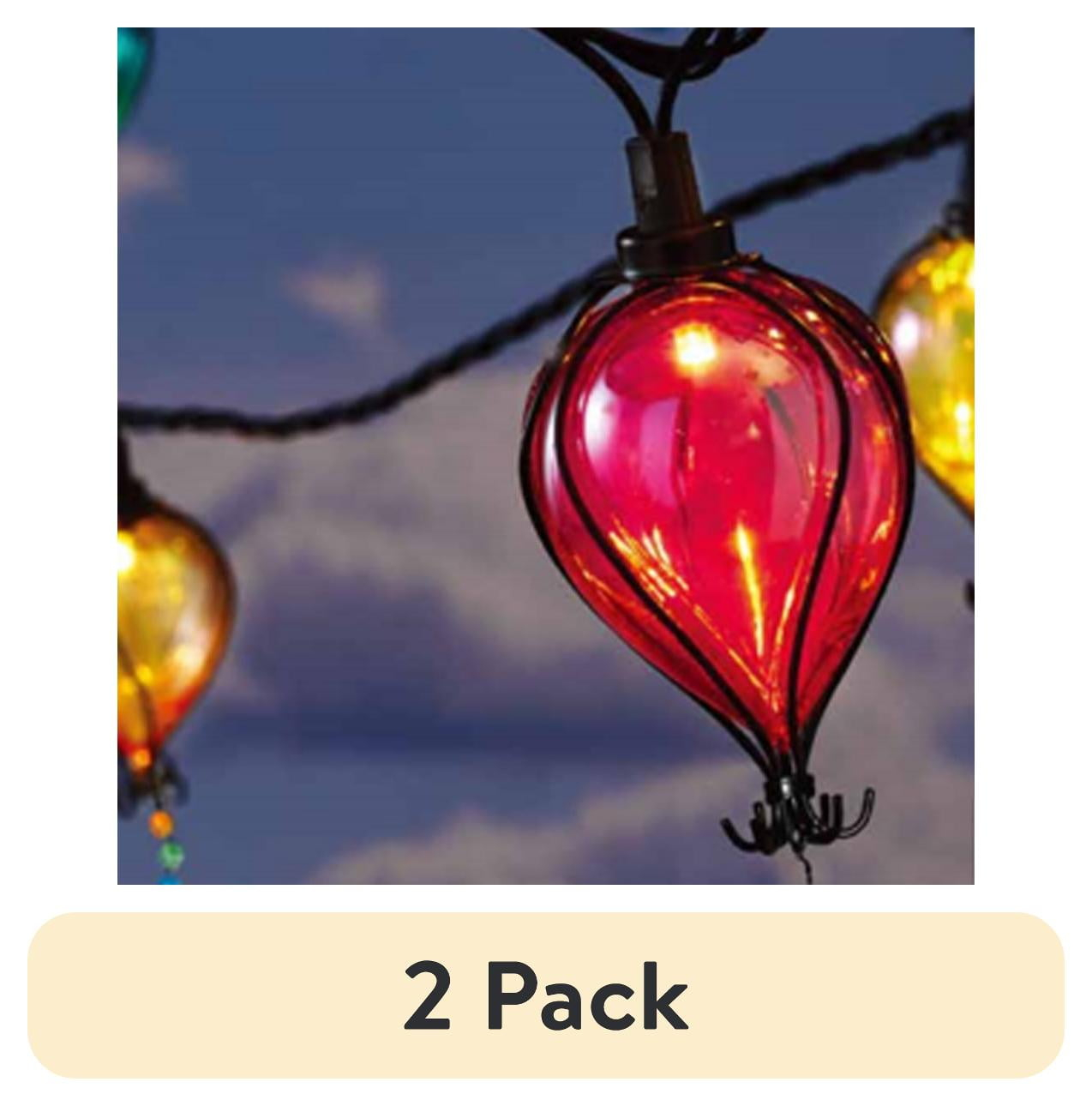 Mainstays 10ct 7.4ft Multi-color Balloon Shape Plastic LED Tear Drop Outdoor String Lights