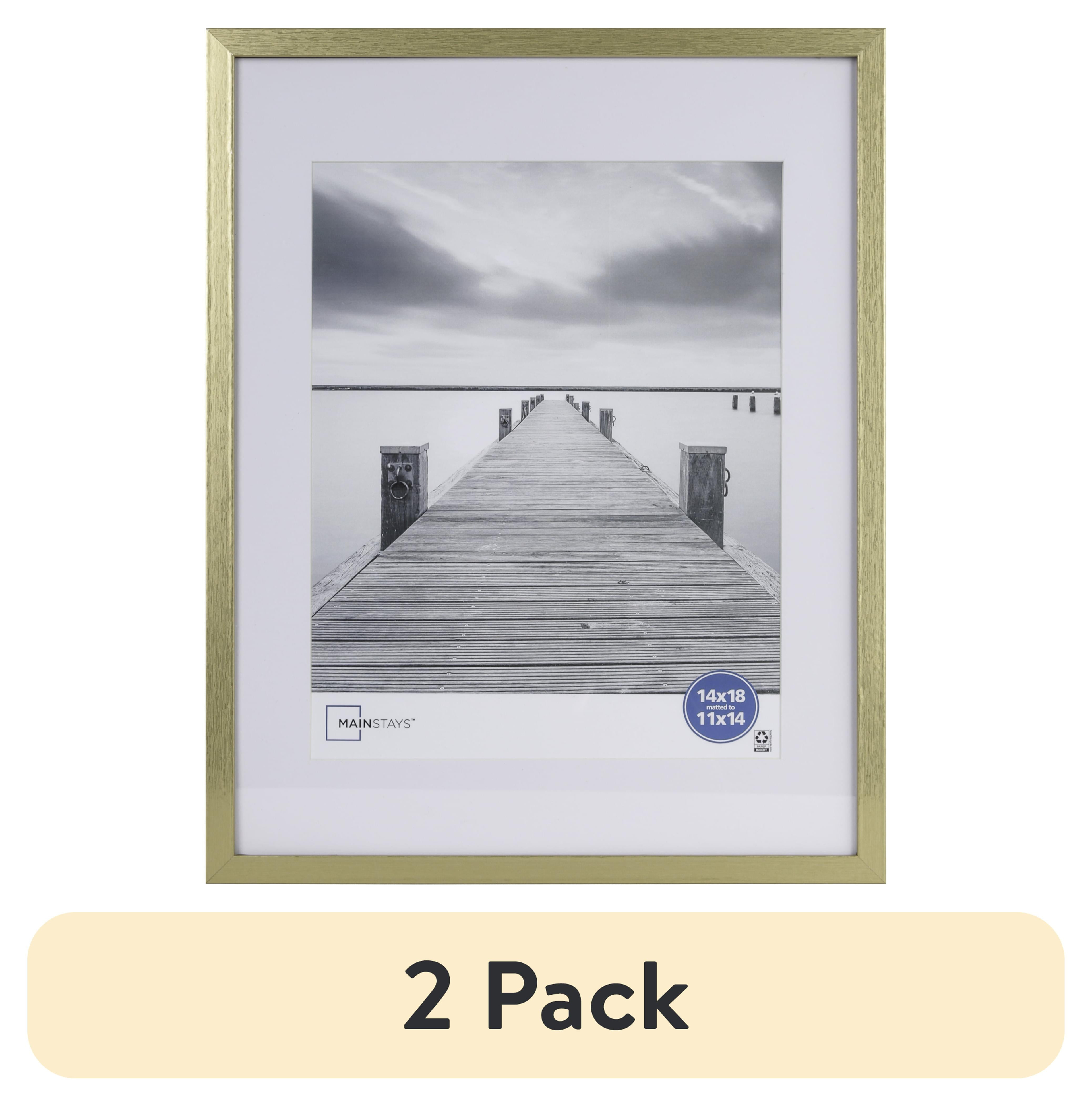 Mainstays 14x18 Matted to 11x14 Linear Gold Gallery Picture Frame