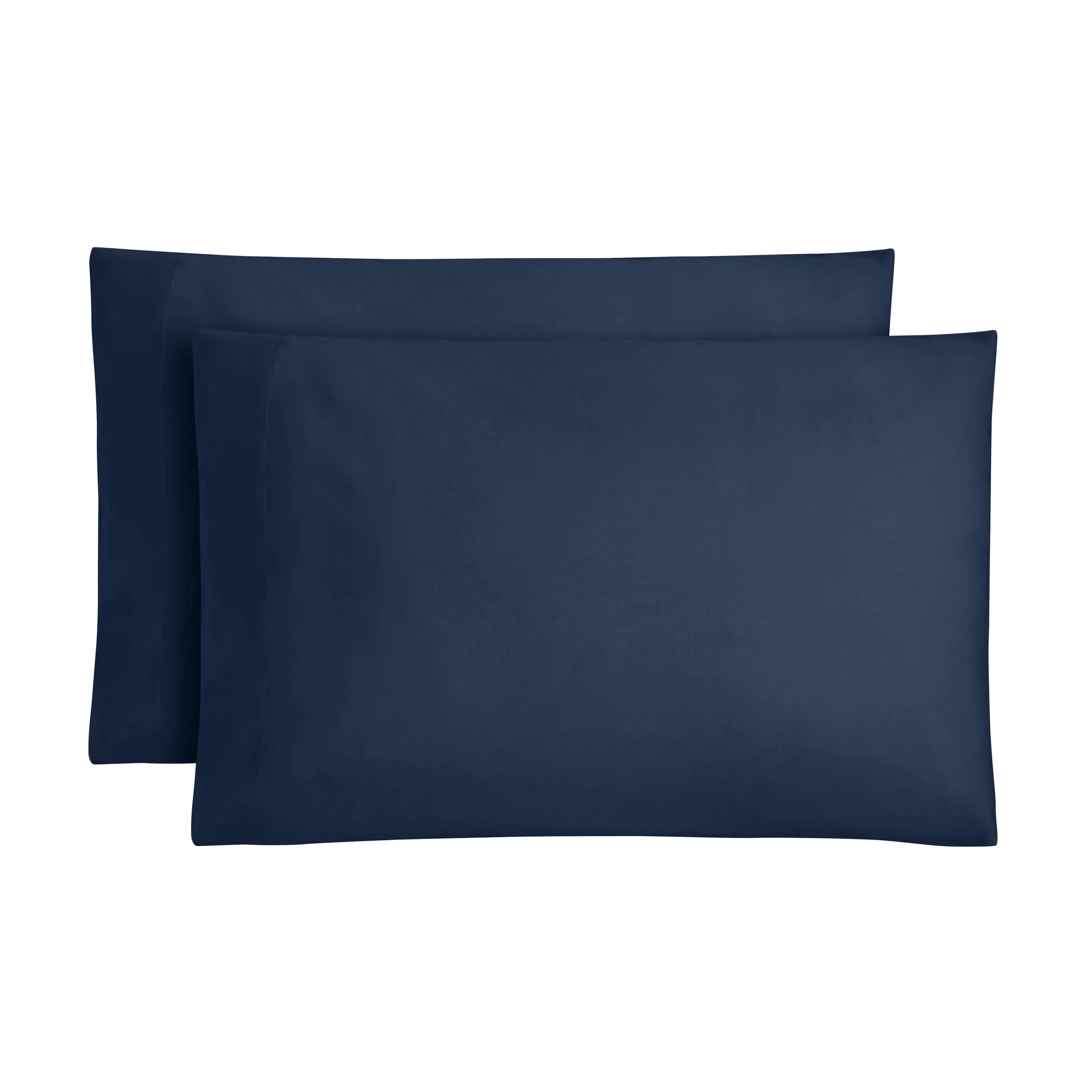 Mainstays 2-Piece 300 Thread Count Blue Cove Cotton Blend Percale Pillowcase Set, Standard/Queen