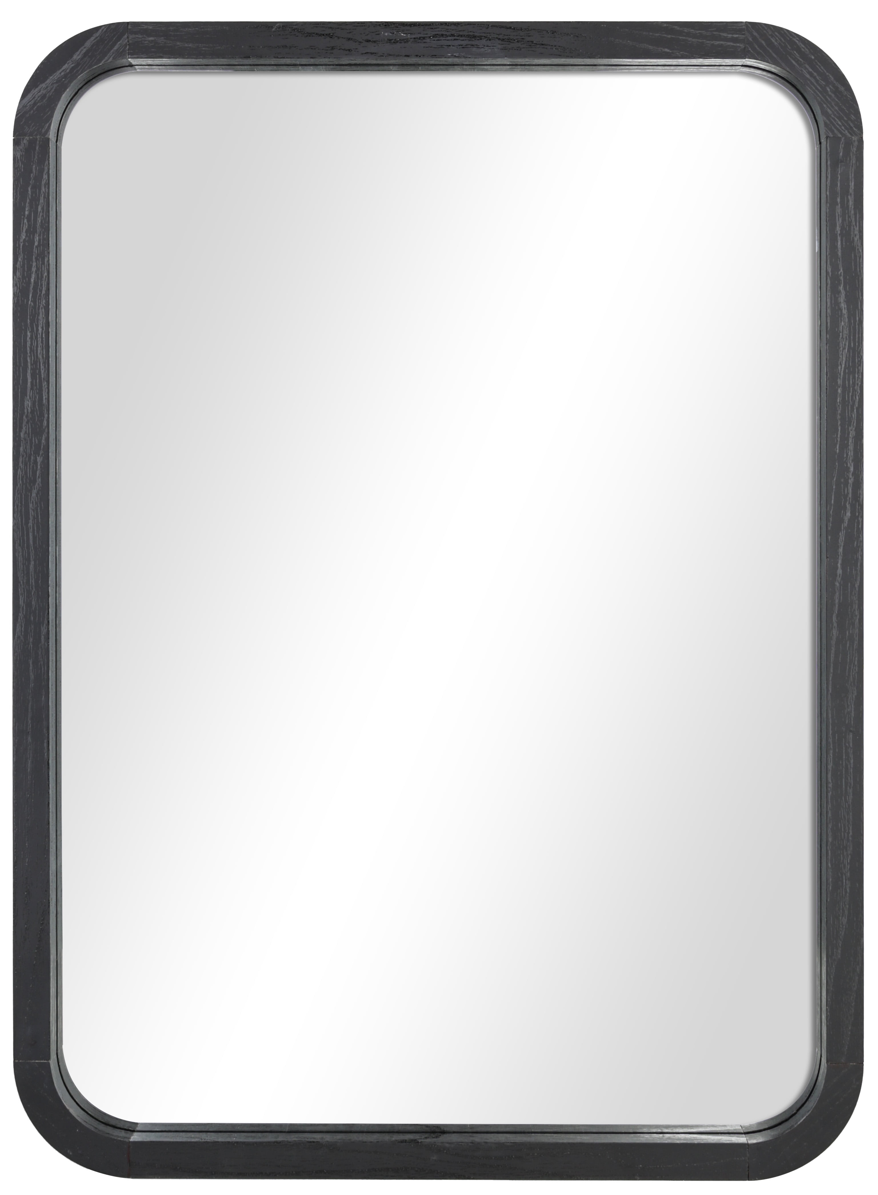 Mainstays 22inx30in Rounded Edge Rectangular Black Finish Wall Mirror