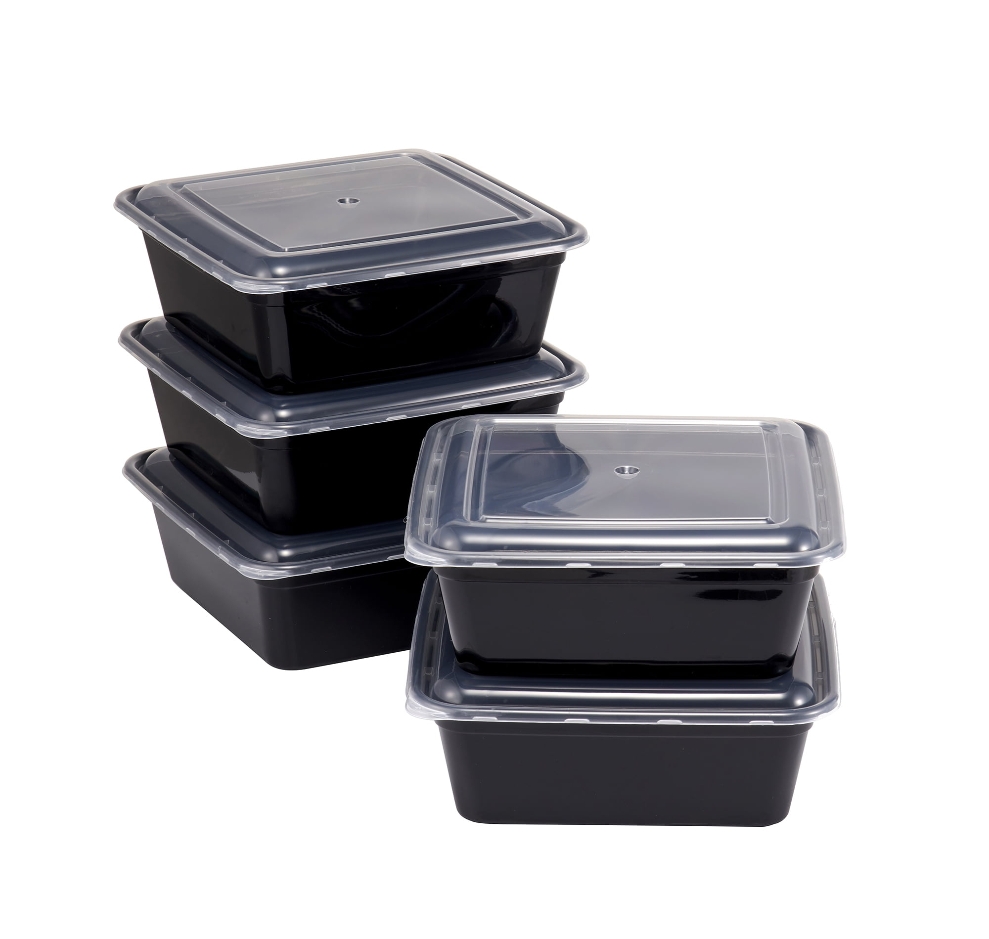 Mainstays 8 Cup Tall Square Meal Prep Food Storage Container, 5 Pack