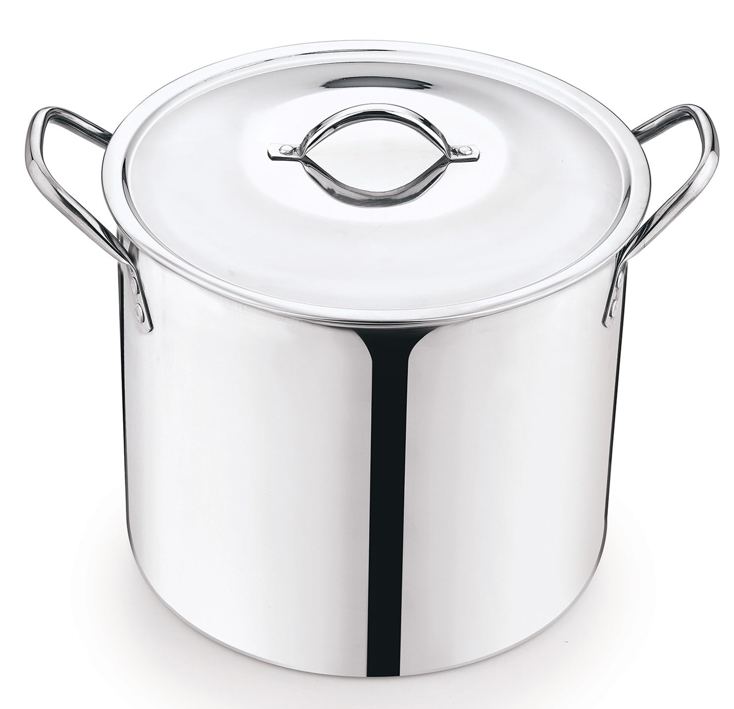 Mainstays 8-Qt Stainless Steel Stock Pot with Metal Lid, Ultra Durable, Stay-Cool Handles, Hand Wash Only