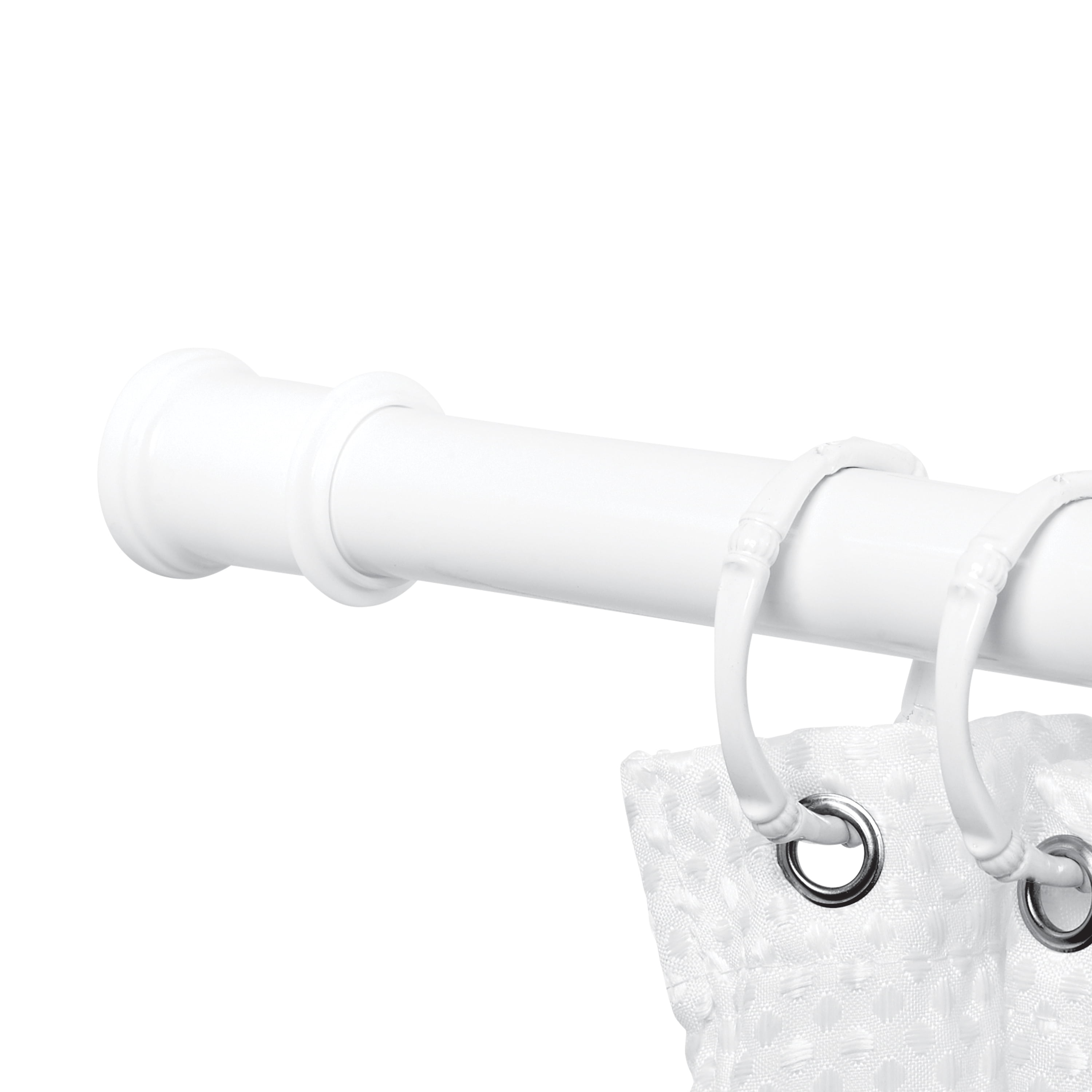 Mainstays Adjustable Tension Shower Curtain Rod for Small or Stall Showers, 27”-40", White