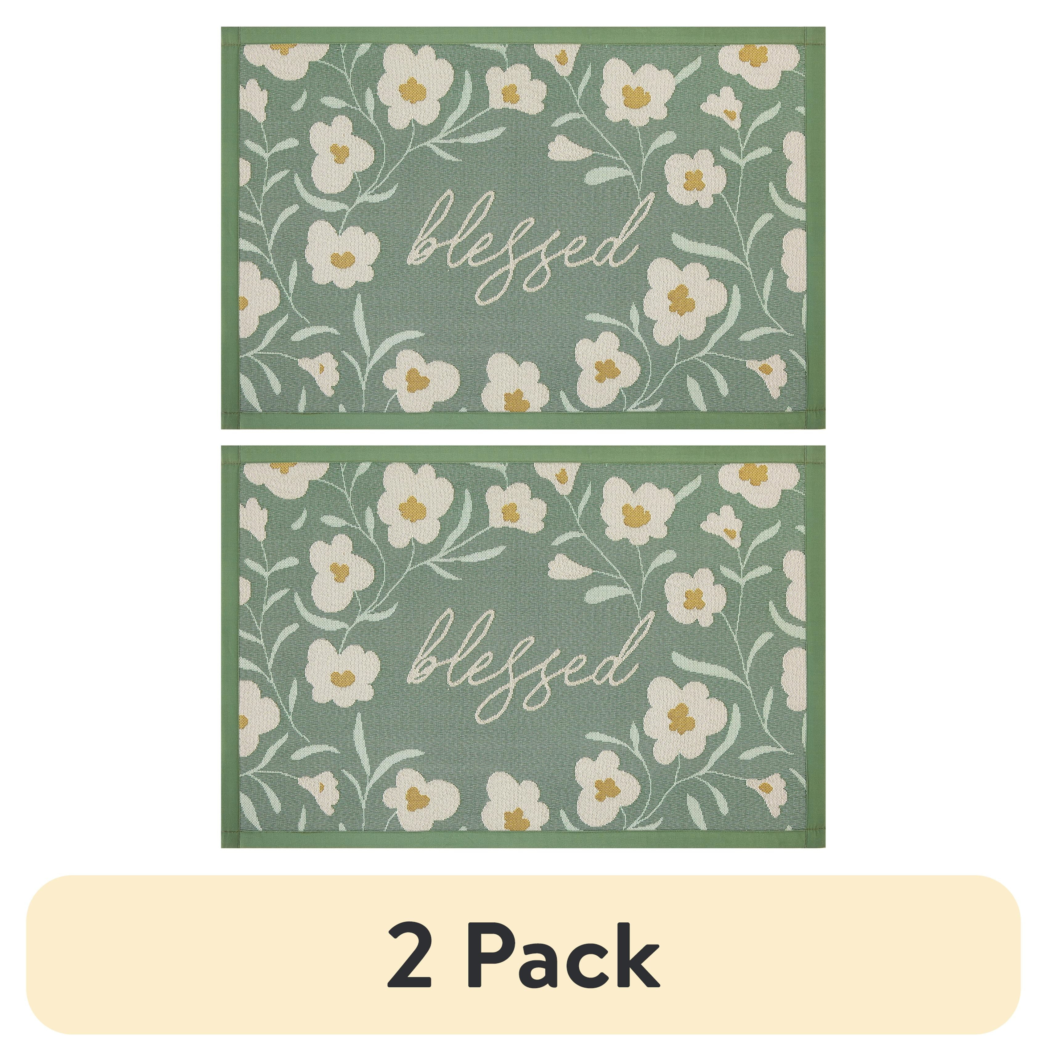 Mainstays Blessed Indoor Kitchen Rug - 20" x 30" - 65% Polypropylene/ 35% Polyester - Green