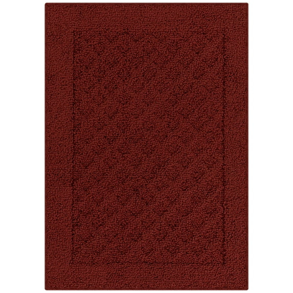 Mainstays Dylan Solid Diamond Olefin Red Indoor Accent Rug, 1'8"x2'6"