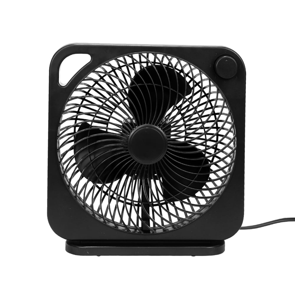 Mainstays New Style 9 inch Box Indoor Comfort Personal AC Electric Fan, 3 Speeds, Black