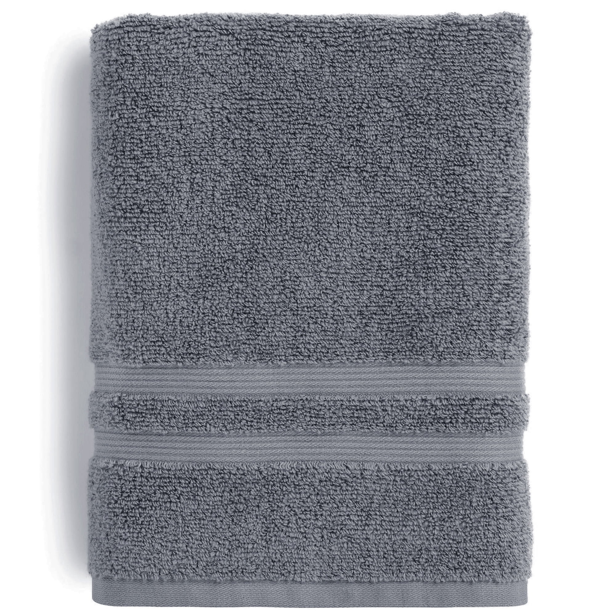 Mainstays Performance Solid Bath Towel, Grey