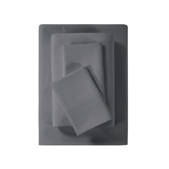 Mainstays Super Soft High Quality Brushed Microfiber Bed Sheet Set, Full, Gray, 4 Piece