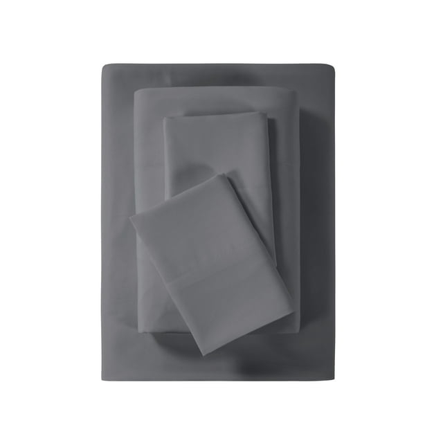 Mainstays Super Soft High Quality Brushed Microfiber Bed Sheet Set, Full, Gray, 4 Piece