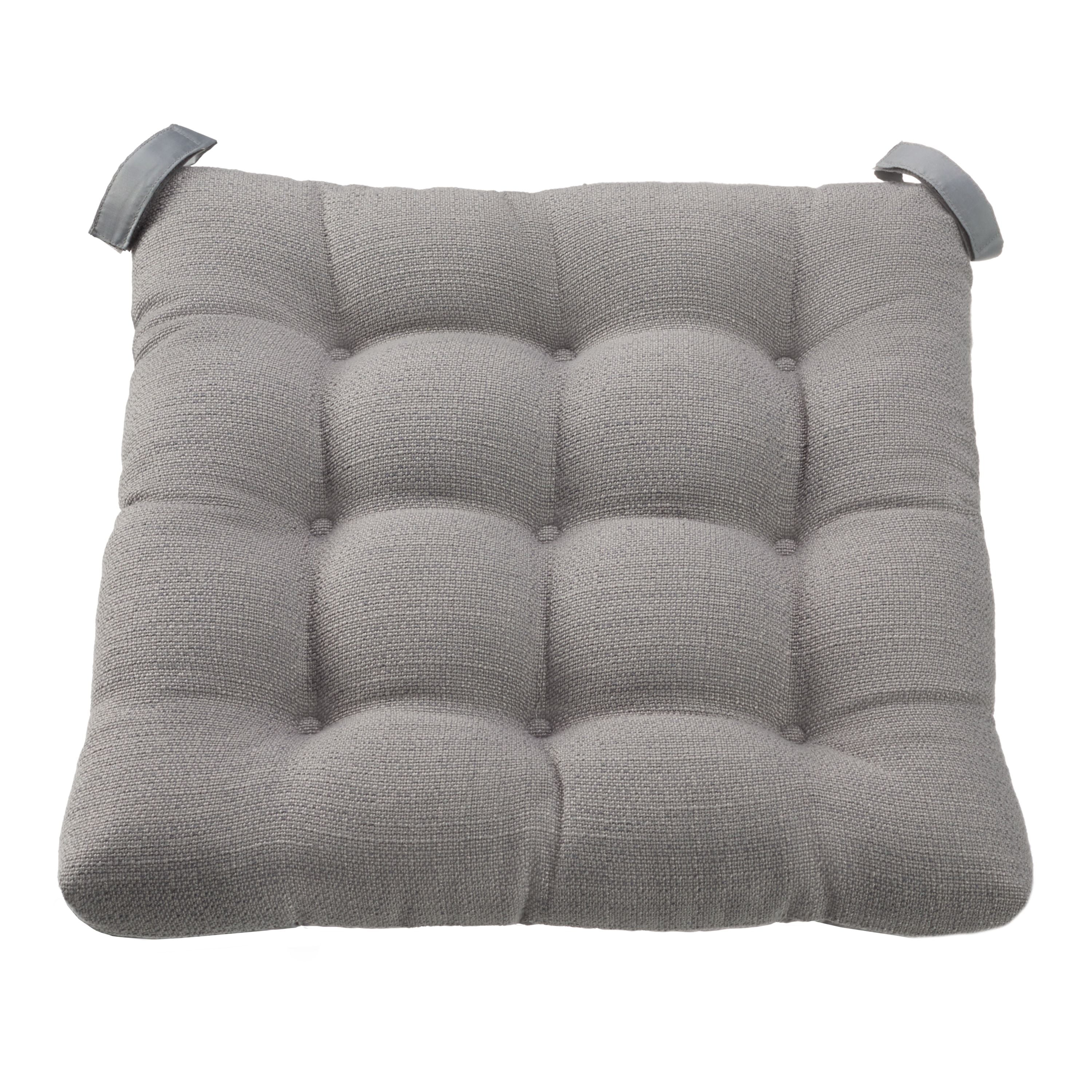Mainstays Textured Chair Seat Pad (Chair Cushion), Gray Color, 1-Piece, 15.5" x 16"