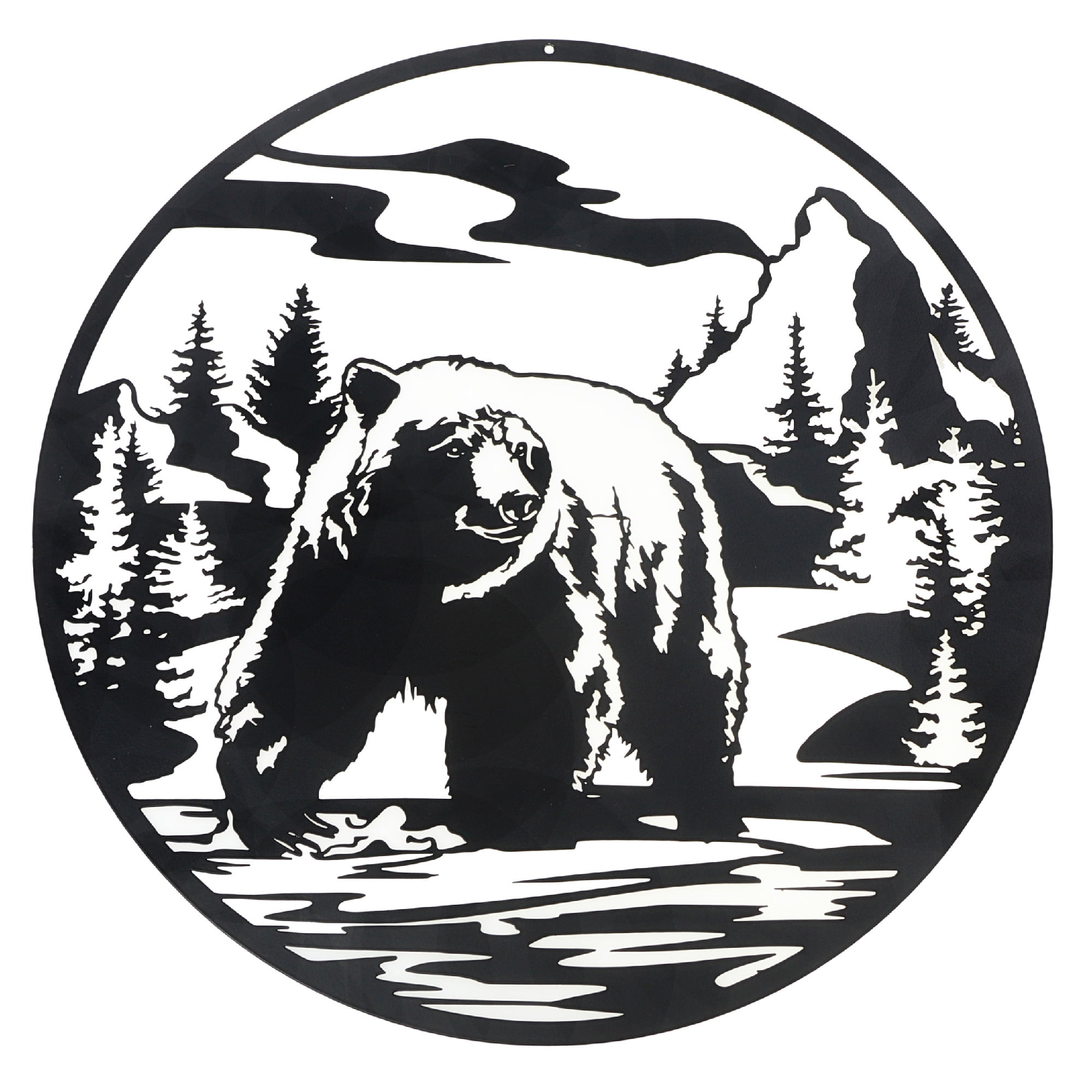 Maison Concepts Metal Black Wall Decor Hunting Bear (Black) 15.75" X 0.035" X 15.75"