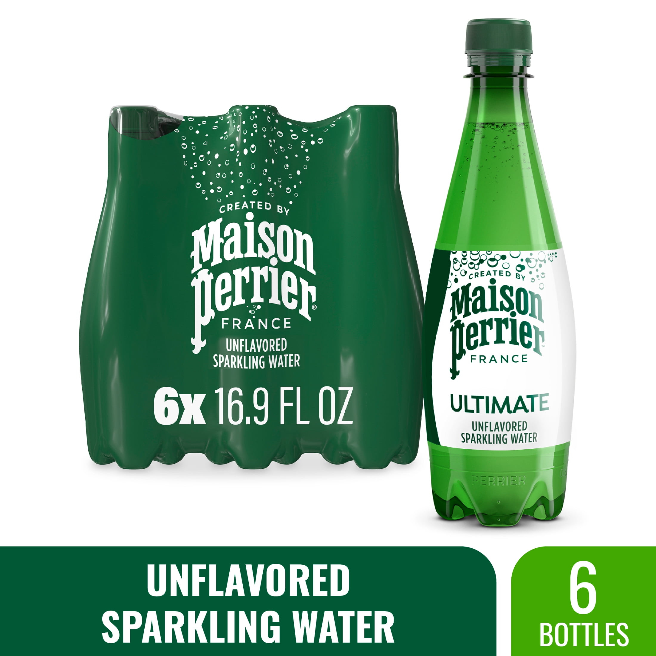 Maison Perrier Ultimate Sparkling Water,  16.9 fl oz, 6 Pack Bottles