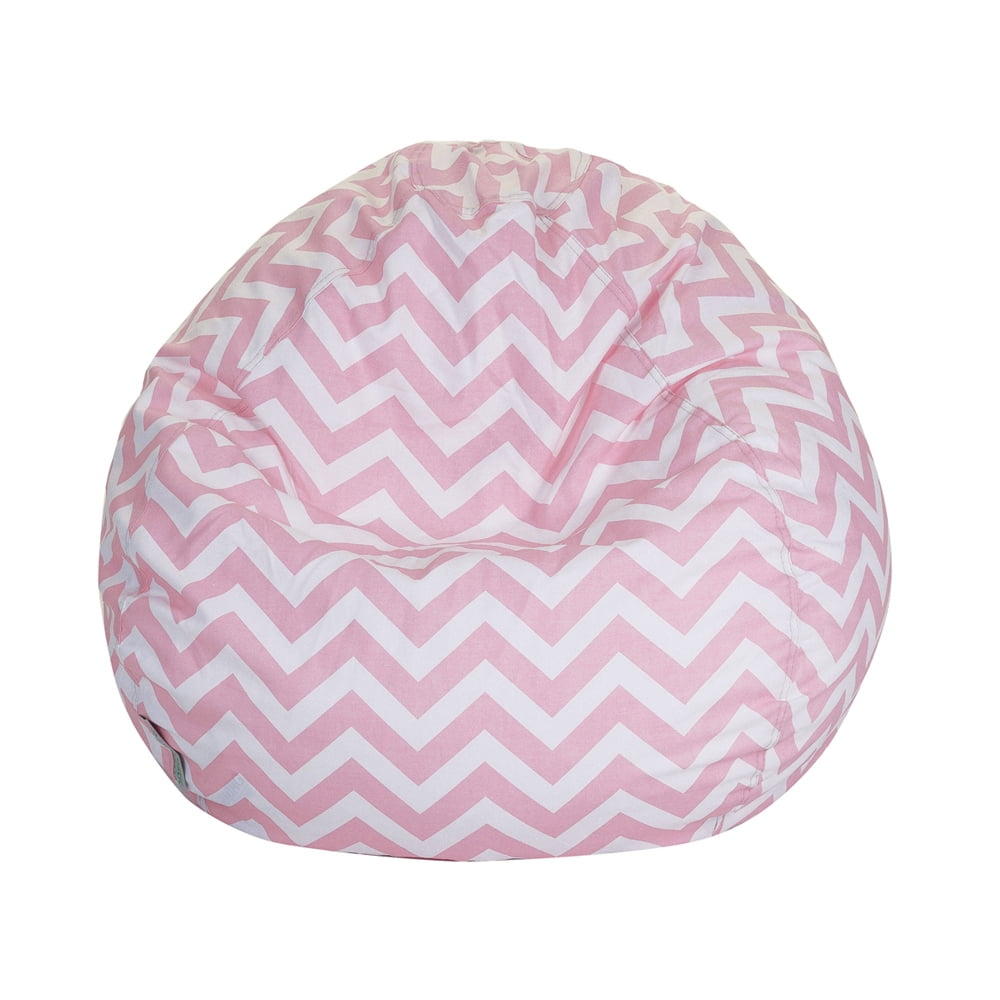 Baby Pink Chevron Cotton Small Bean Bag Chair