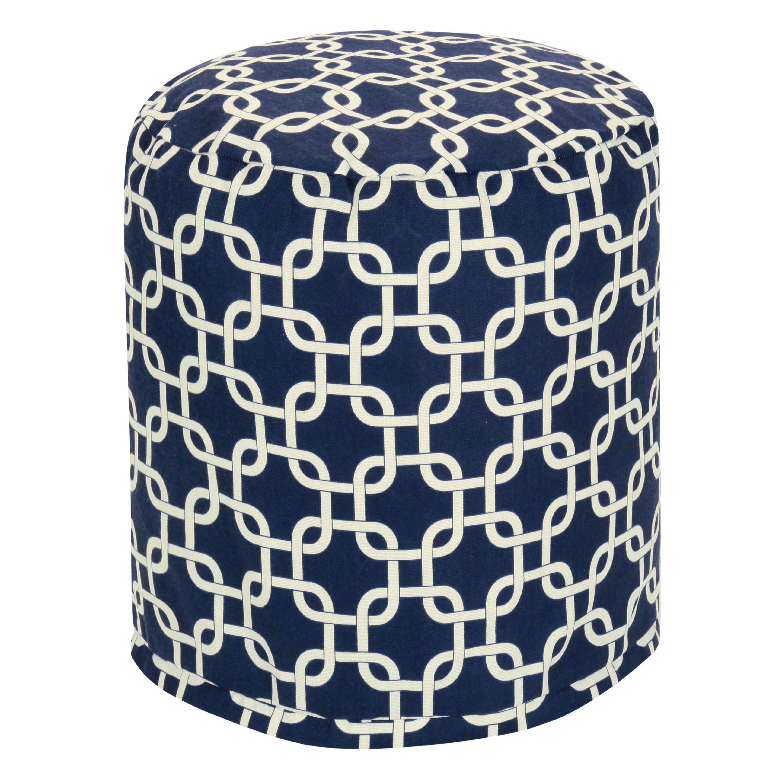 Majestic Home Goods Links Indoor / Outdoor Fabric Pouf