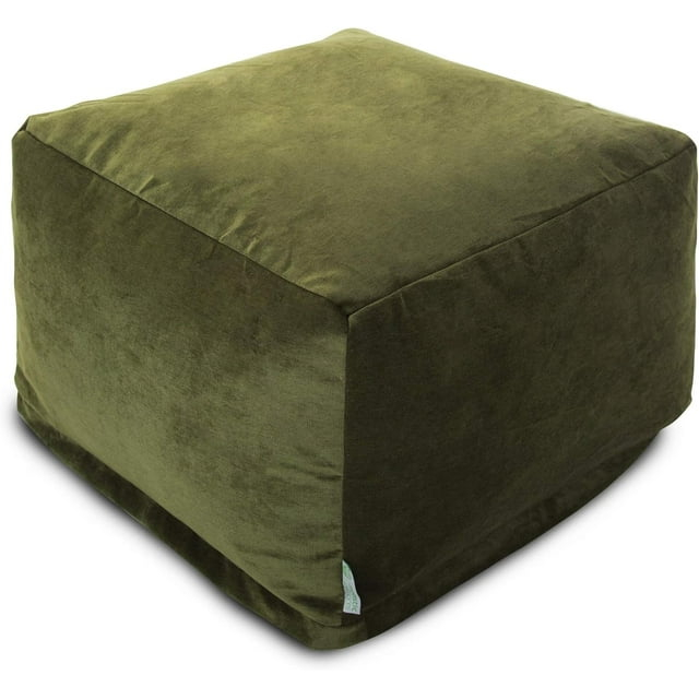 Majestic Home Goods Indoor Micro Velvet Fern Villa Ottoman Pouf